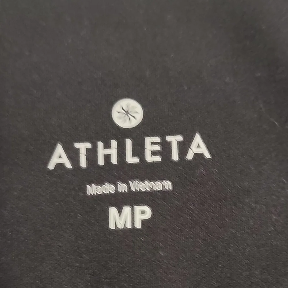 Athleta Black High Rise Peekaboo Mesh 7/8 Leggings Size M/P EUC - Picture 8 of 9
